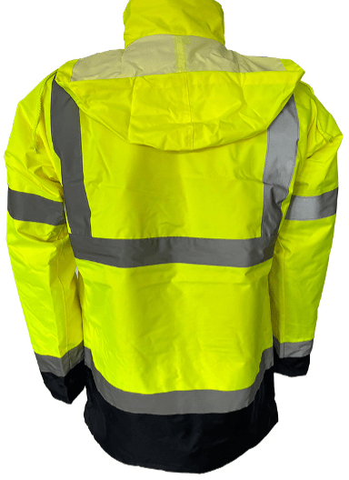 kurtka-odlaskowa-ocieplana-uran-tyl Kurtka odblaskowa ocieplana URAN - tył - fluorescencyjny materiał - wzmacniania