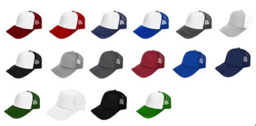 kolory czapek Czapka z daszkiem 100% poliester - Moontex trucker 5P - dostępne kolory